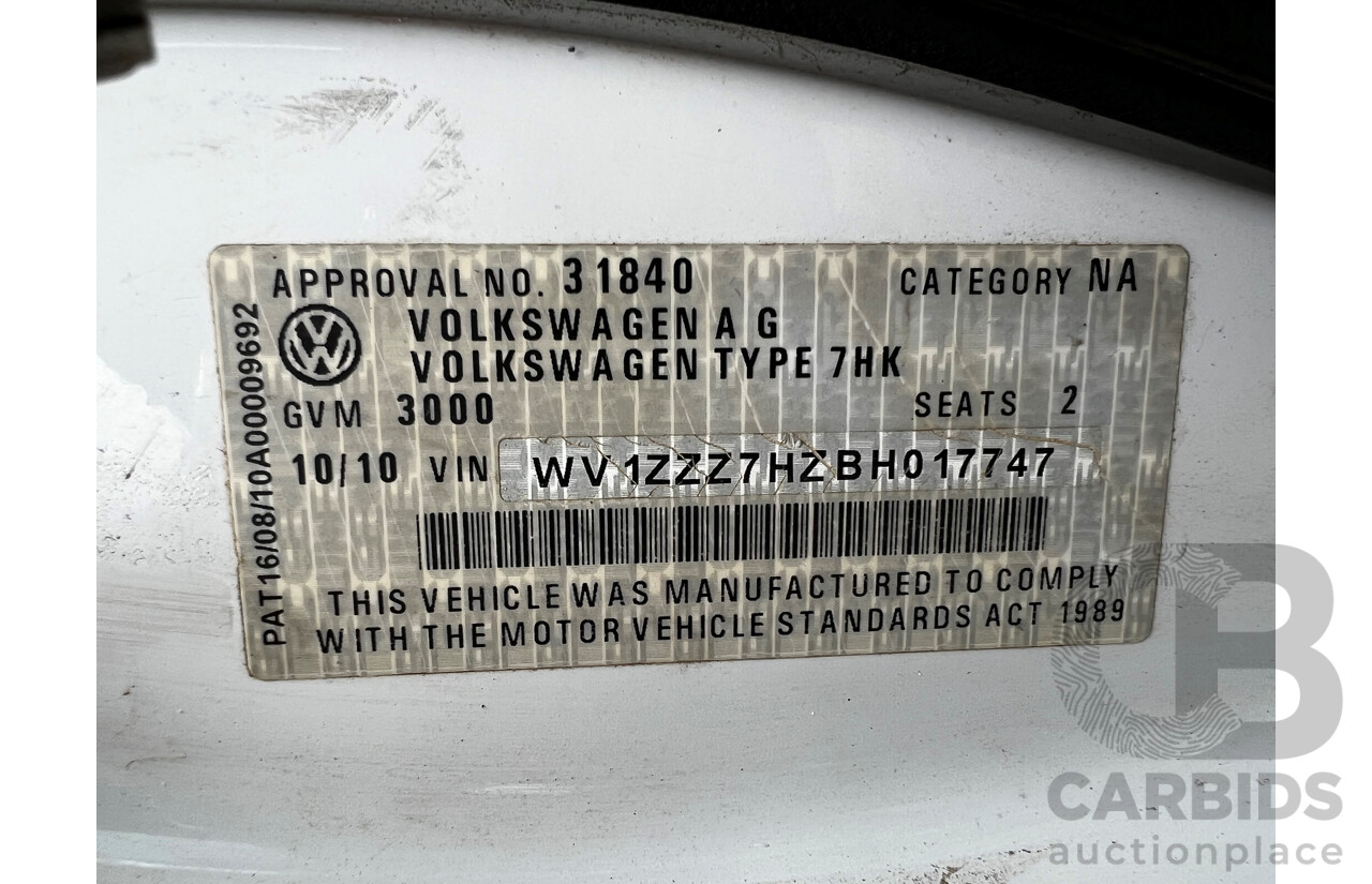 10/2010 Volkswagen Transporter 132 TDI LWB HIGH 4 MTN T5 MY10 Van White 2.0L