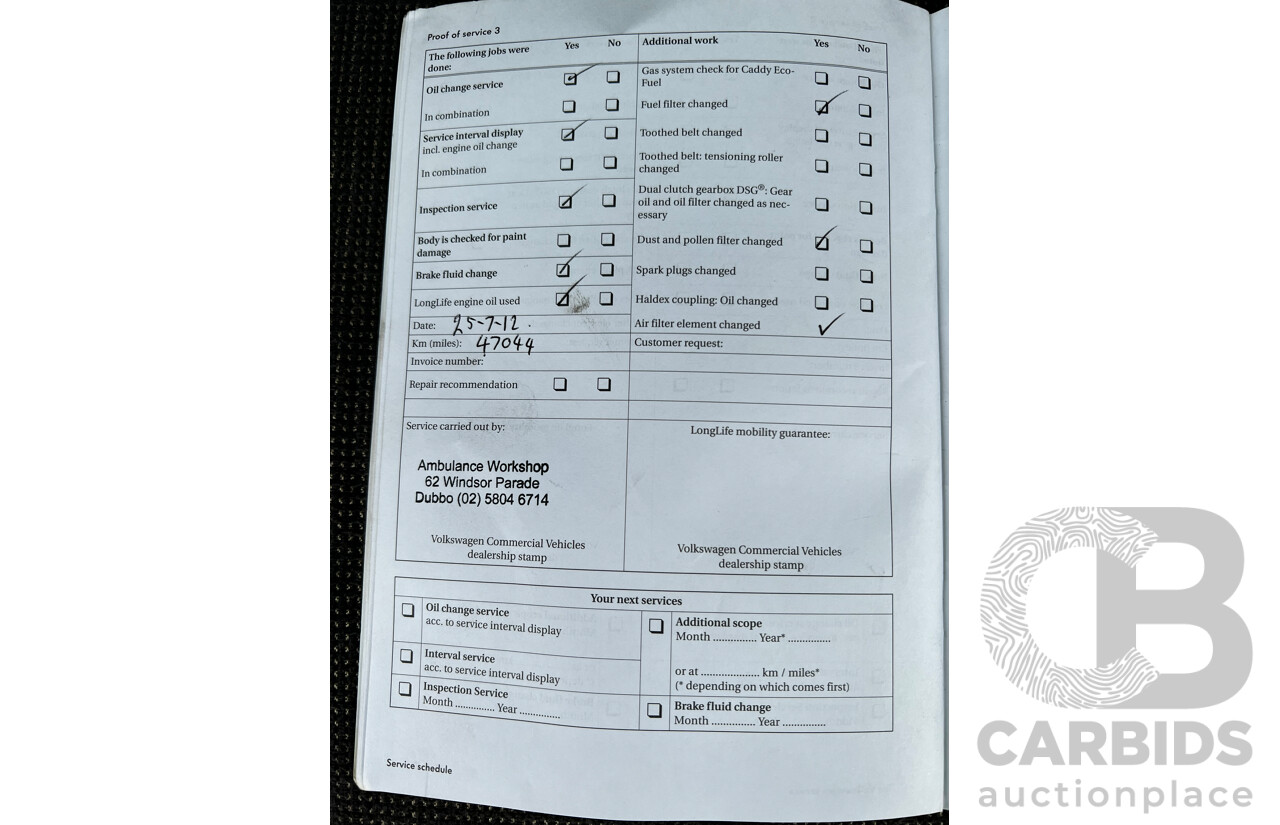 10/2010 Volkswagen Transporter 132 TDI LWB HIGH 4 MTN T5 MY10 Van White 2.0L