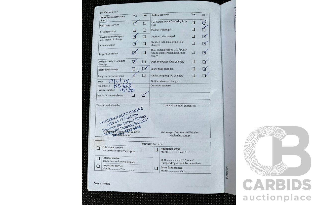 10/2010 Volkswagen Transporter 132 TDI LWB HIGH 4 MTN T5 MY10 Van White 2.0L