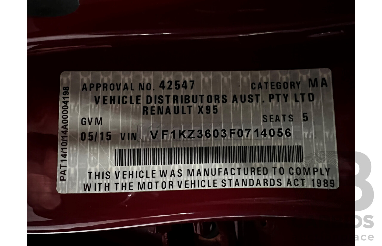 5/2015 Renault Megane Gt-Line Premium 4d Wagon Red 1.2L Turbo