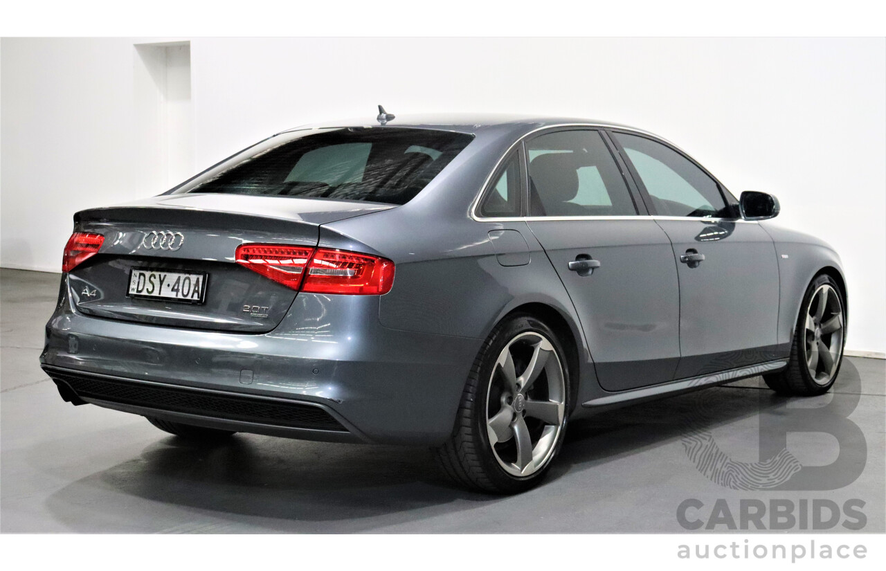 5/2013 Audi A4 S-Line 2.0TFSI Quattro B8 (8K) MY13 4d Sedan Grey 2.0L Turbo