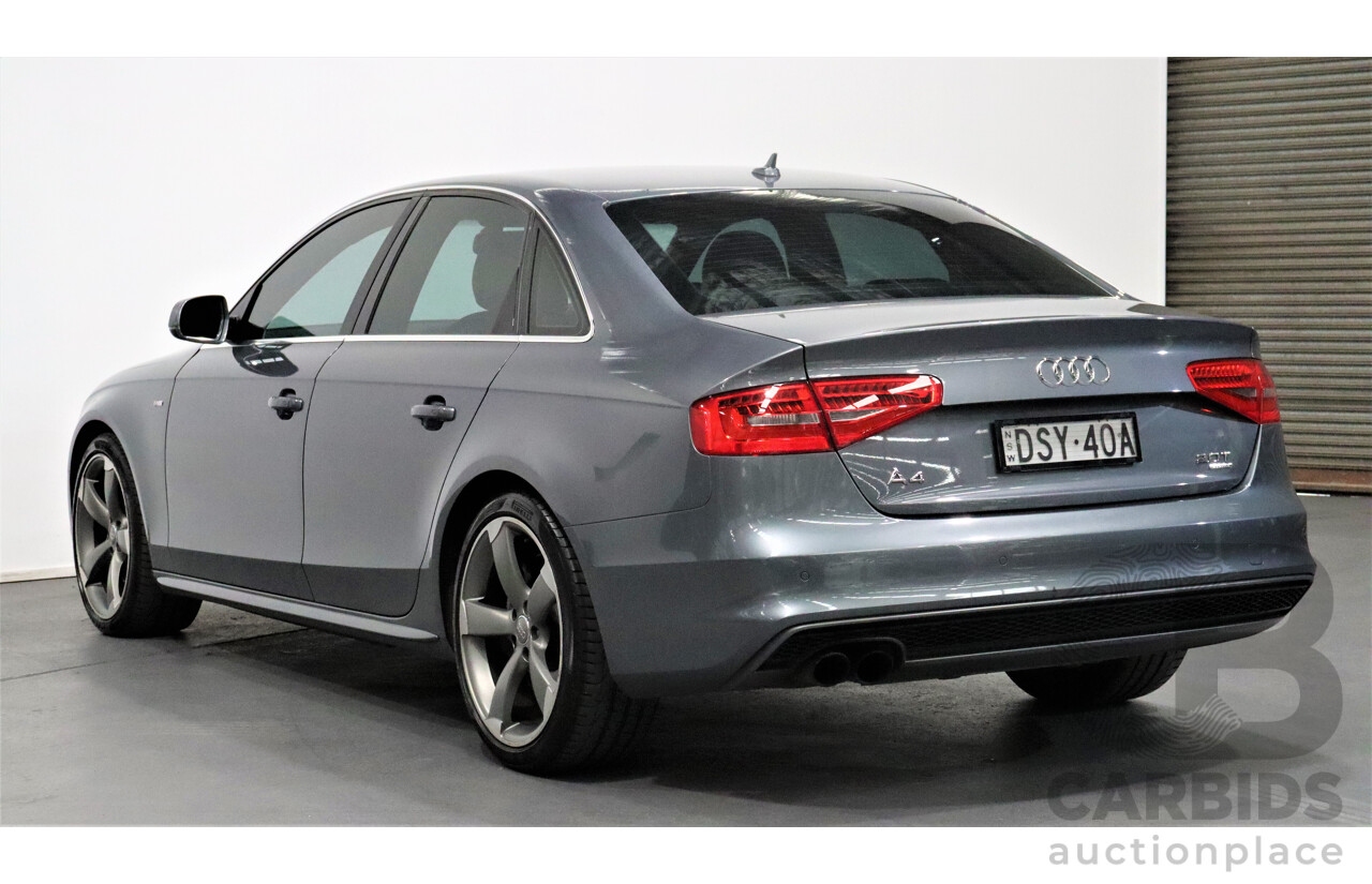 5/2013 Audi A4 S-Line 2.0TFSI Quattro B8 (8K) MY13 4d Sedan Grey 2.0L Turbo