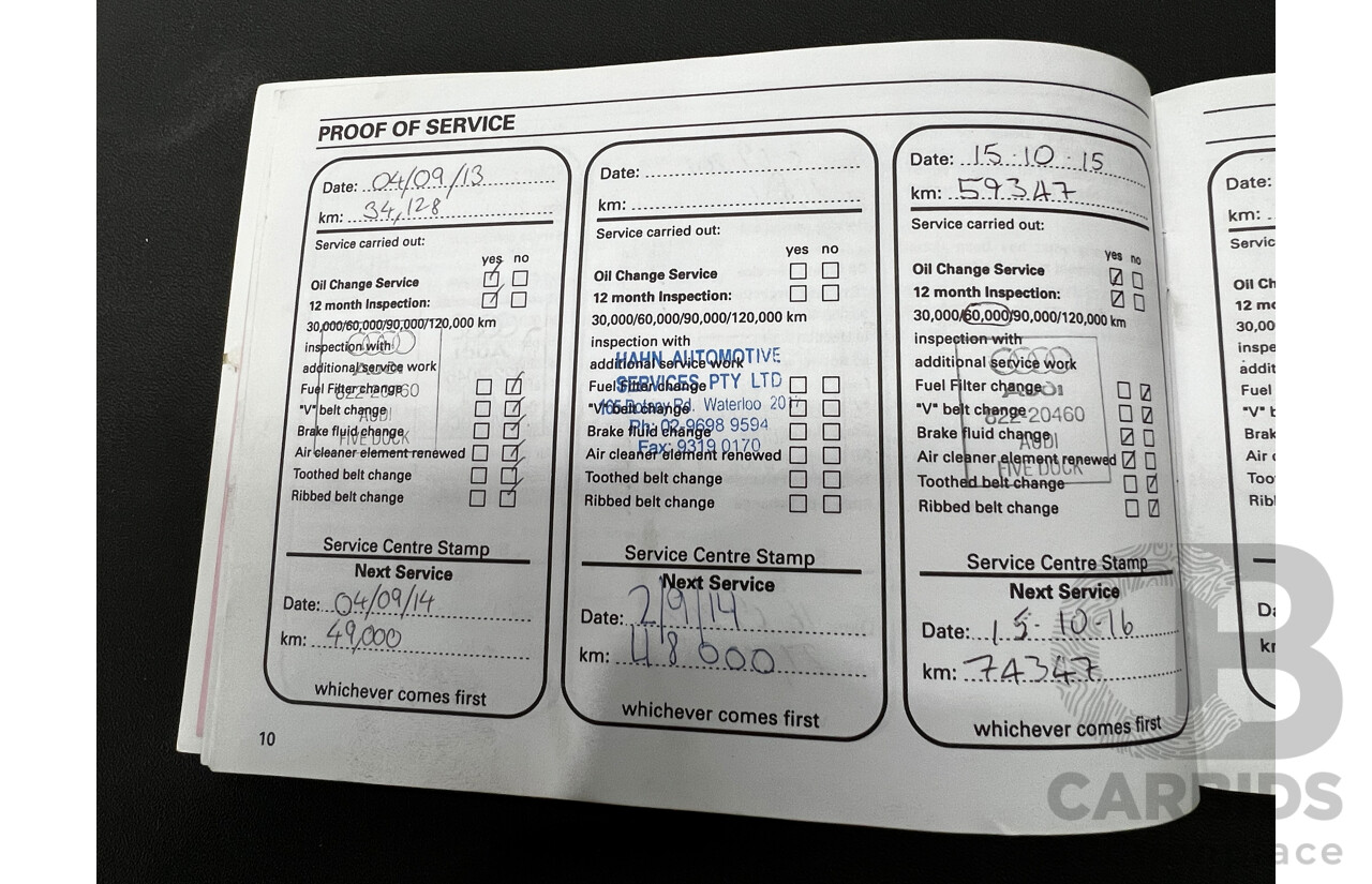 9/2010 Audi A5 2.0 TFSI 8T 2d Coupe White 2.0L Turbo