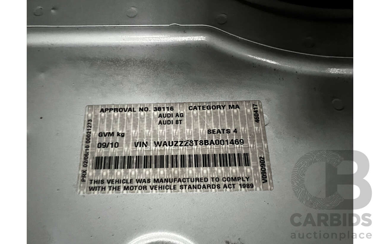 9/2010 Audi A5 2.0 TFSI 8T 2d Coupe White 2.0L Turbo