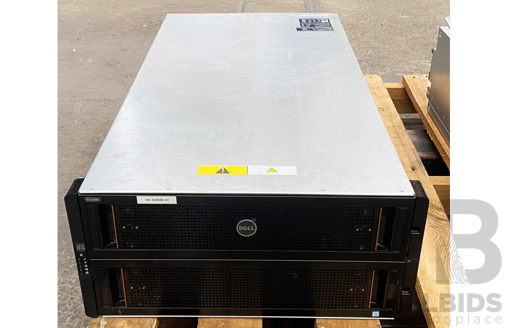 Dell (E11J) Compellent SCv2080 Dense Enclosure 84-Bay SAS Hard Drive Array (84TB Installed) with SAS Modules