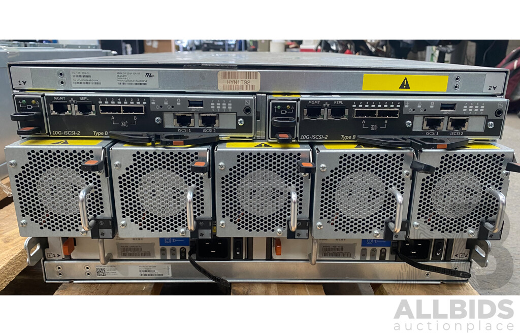 Dell (E11J) Compellent SCv2080 Dense Enclosure 84-Bay SAS Hard Drive Array (84TB Installed) with SAS Modules