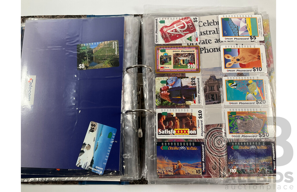 Album of Australian 1990's Telecom Mint Phone Cards and Phone Card Packs, States and Territories, Australia Day and More - Face Value Over $900