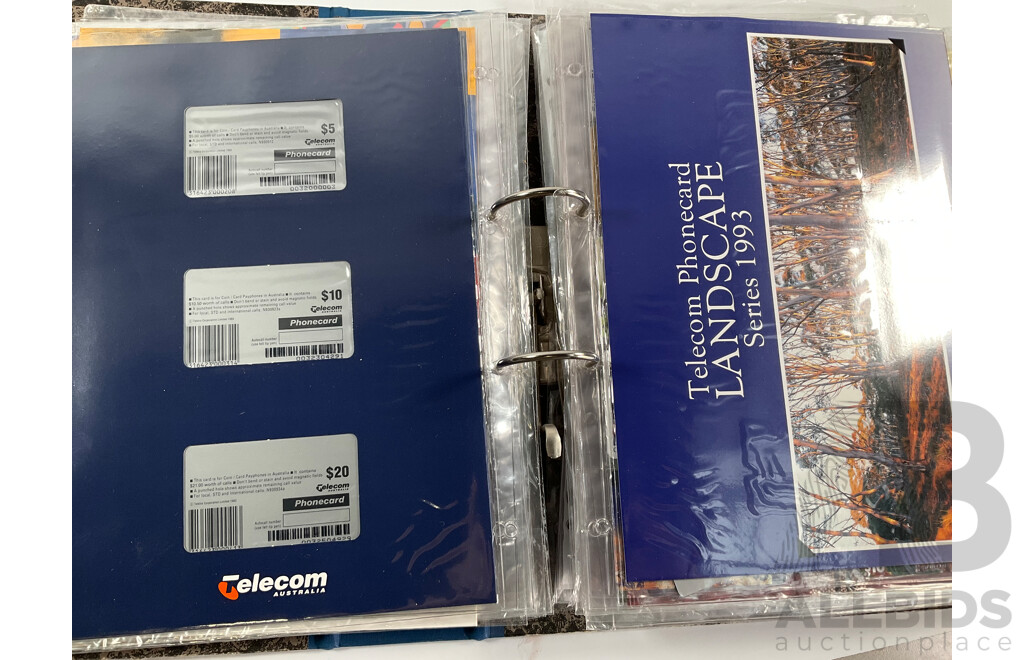 Album of Australian 1990's Telecom Mint Phone Cards and Phone Card Packs, States and Territories, Australia Day and More - Face Value Over $900