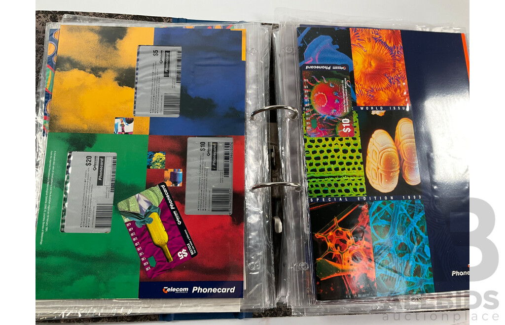 Album of Australian 1990's Telecom Mint Phone Cards and Phone Card Packs, States and Territories, Australia Day and More - Face Value Over $900