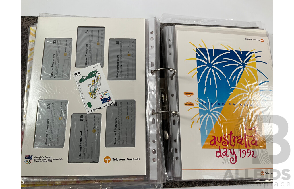 Album of Australian 1990's Telecom Mint Phone Cards and Phone Card Packs, States and Territories, Australia Day and More - Face Value Over $900