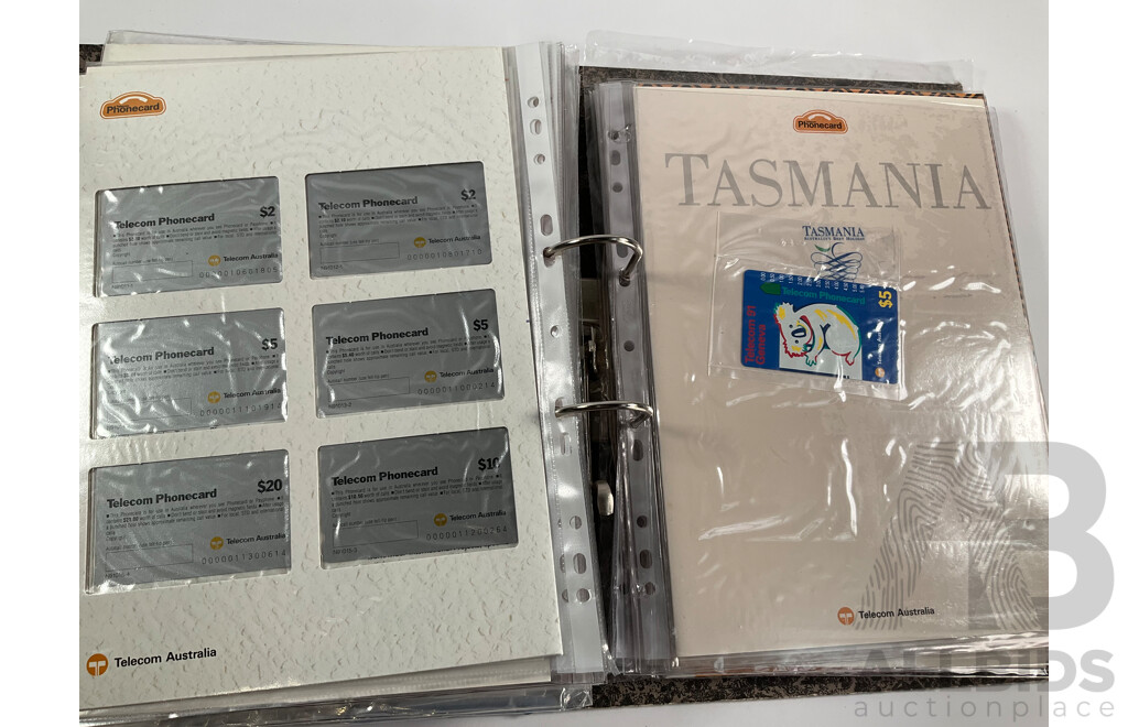 Album of Australian 1990's Telecom Mint Phone Cards and Phone Card Packs, States and Territories, Australia Day and More - Face Value Over $900