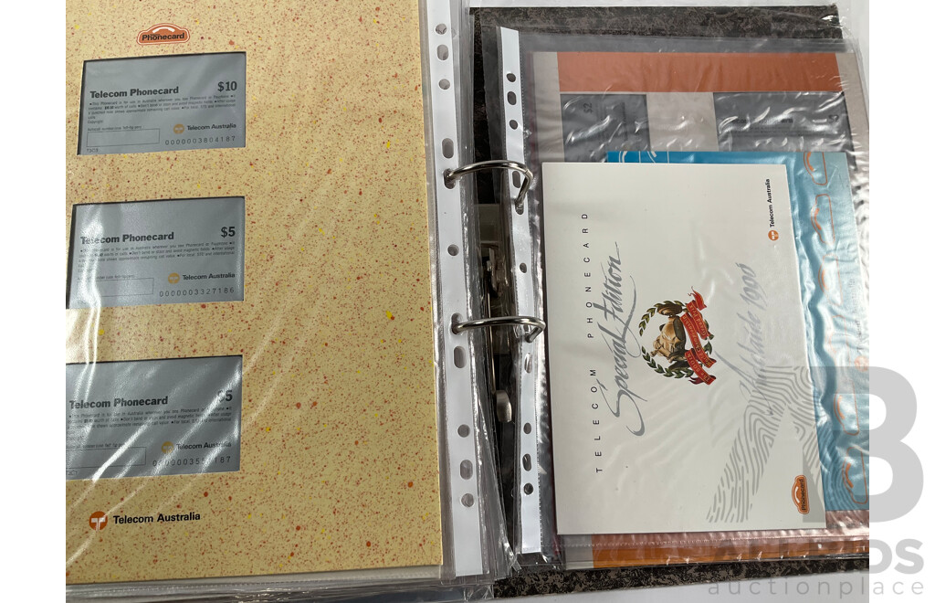 Album of Australian 1990's Telecom Mint Phone Cards and Phone Card Packs, States and Territories, Australia Day and More - Face Value Over $900