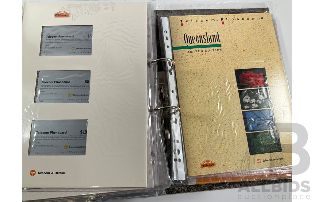 Album of Australian 1990's Telecom Mint Phone Cards and Phone Card Packs, States and Territories, Australia Day and More - Face Value Over $900