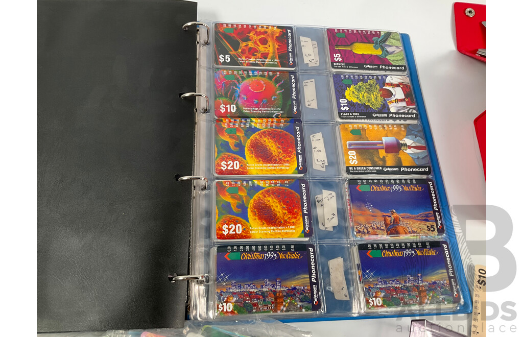 Collection of International Used Phone Cards Including Australia, China, Japan, Chile, United Kingdom, Germany, France