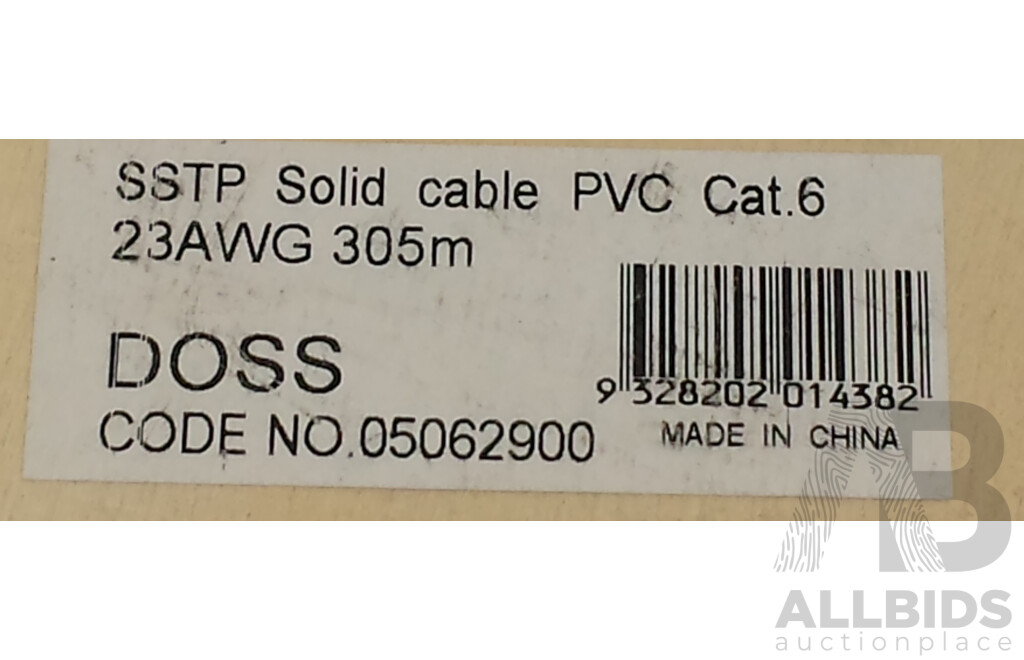 Doss SSTP CAT6 23AWG Sheilded Cable -1M - Partial Roll(approx 100 Meters)
