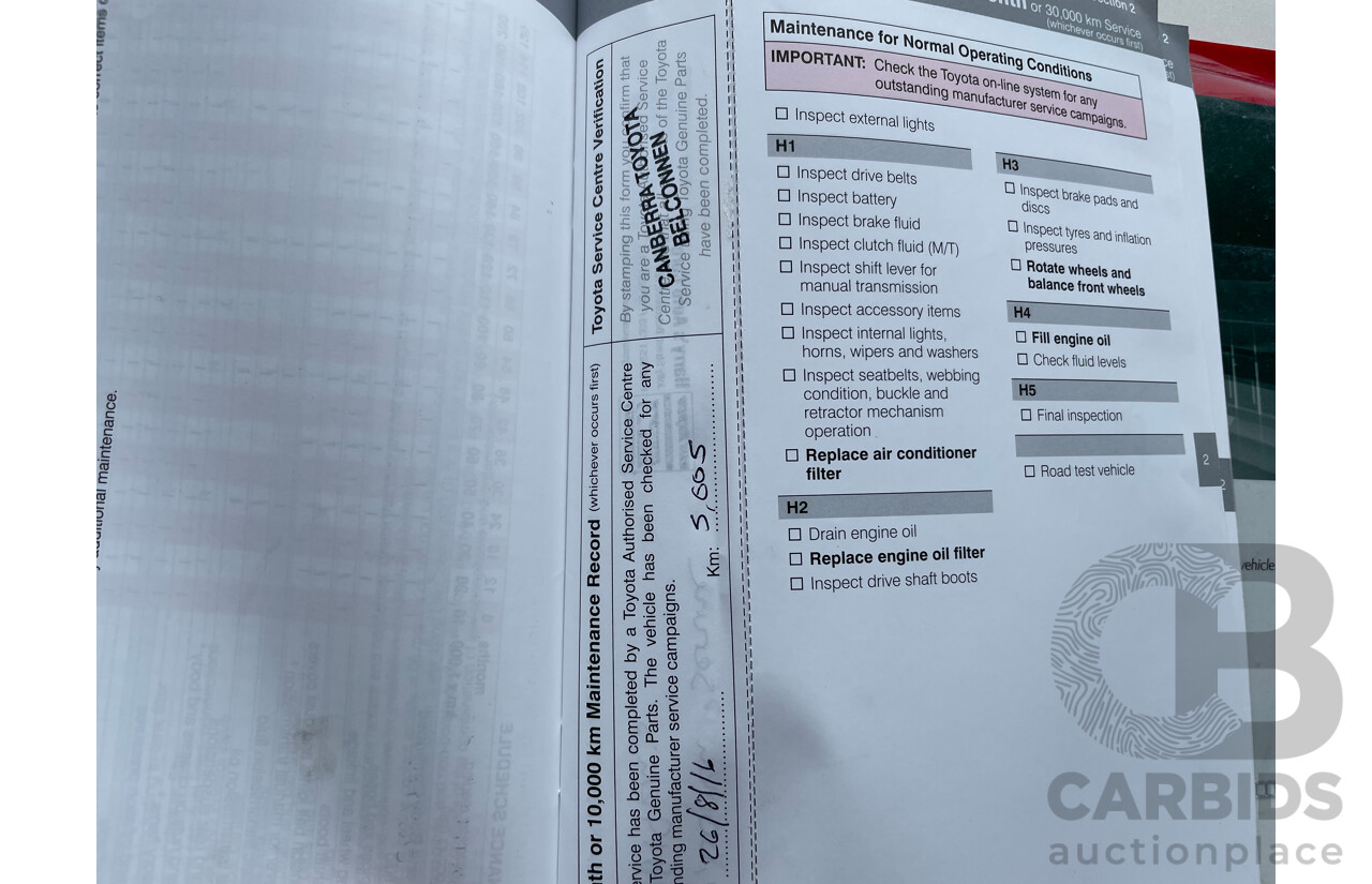 2/2016 Toyota Corolla Ascent Sport ZRE182R 5d Hatchback White 1.8L