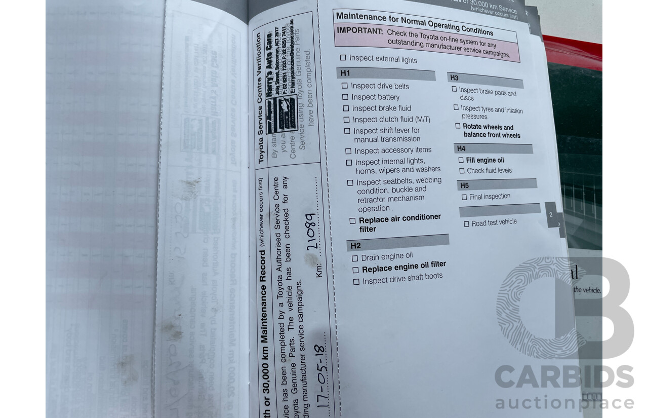 2/2016 Toyota Corolla Ascent Sport ZRE182R 5d Hatchback White 1.8L