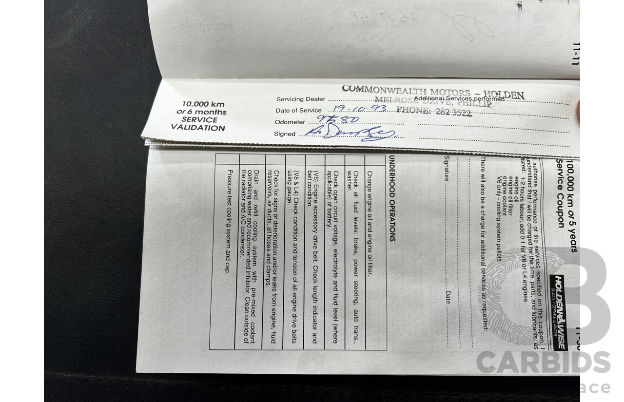 3/1993 Holden Berlina LX VPII 4d Sedan White 5.0L V8