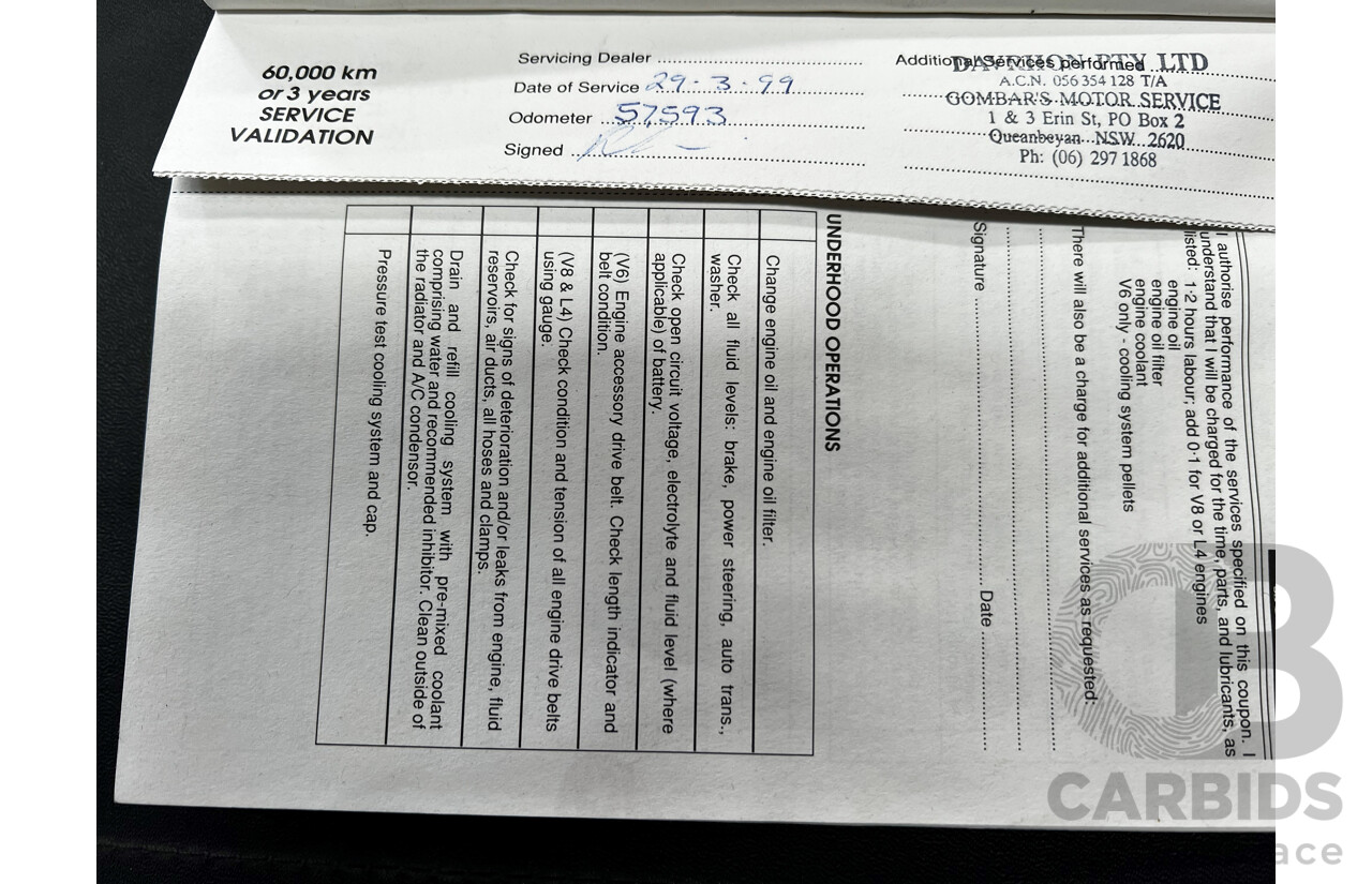 3/1993 Holden Berlina LX VPII 4d Sedan White 5.0L V8