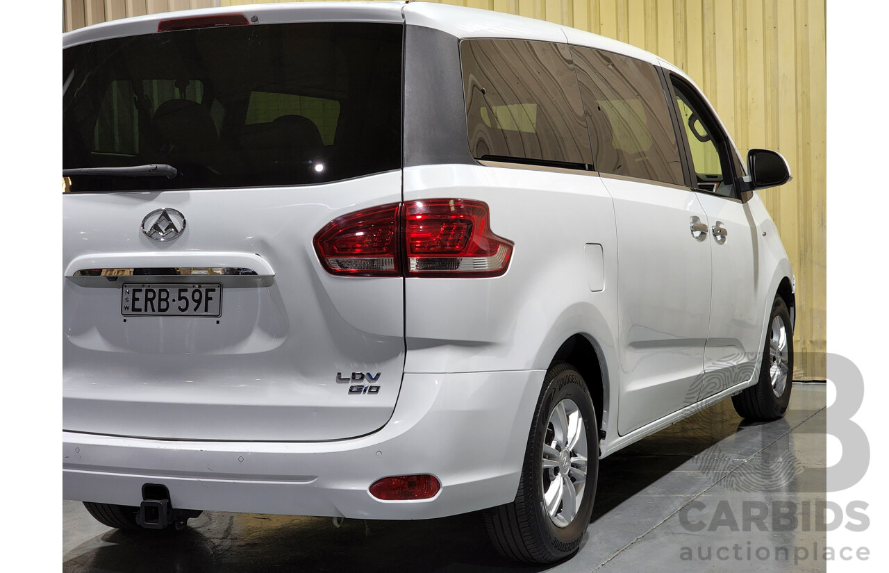 3/2017 LDV Saic Motors G10 (7 Seat People Mover) SV7A 4d Wagon White 2.0L Turbo Petrol