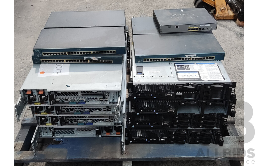 Assorted Servers and Cisco Netowrking - System X3650, 24 Port Switch, ISR