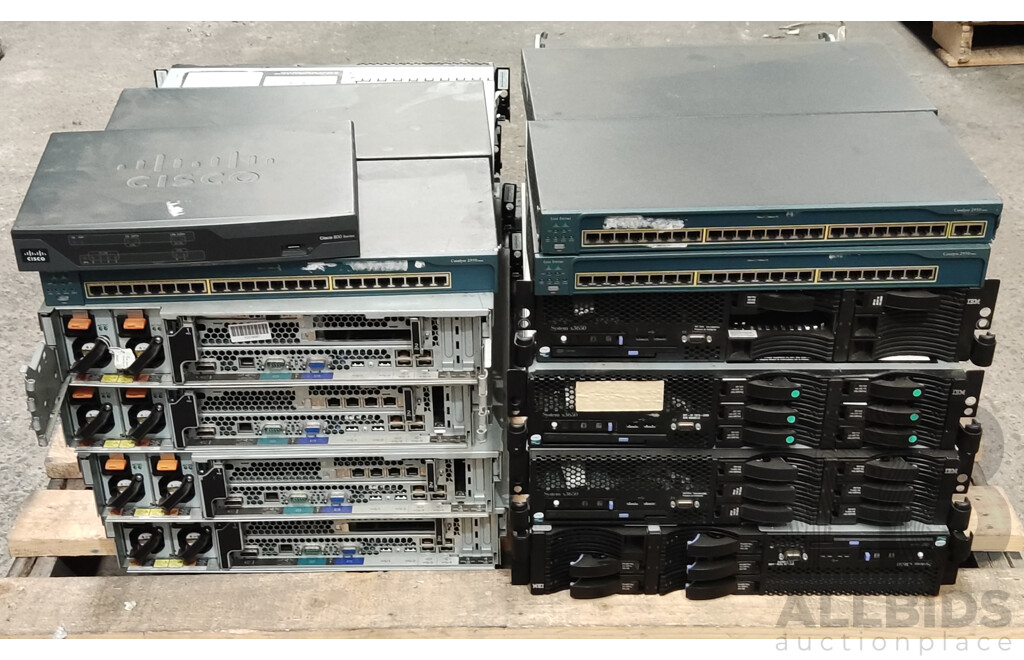 Assorted Servers and Cisco Netowrking - System X3650, 24 Port Switch, ISR