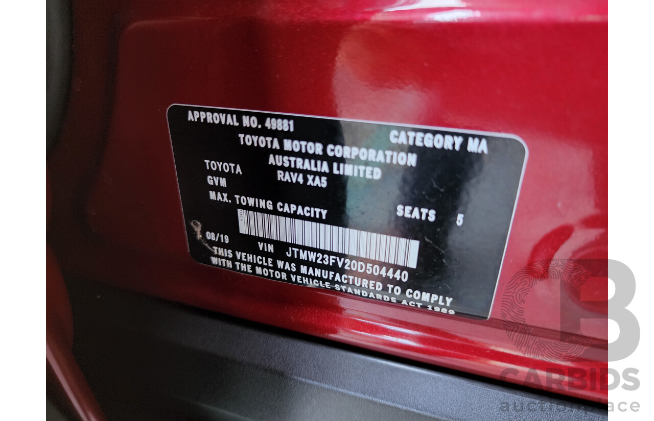 08/2019 Toyota RAV4 GXL Hybrid 2WD XA50 Atomic Rush Red 4d Wagon 2.5L - Hybrid
