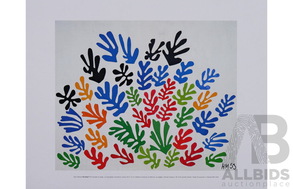 Three Unframed Prints, Henri Matisse 'The Sheaf', 'Icarus - Maquette for Plate VIII, Jazz', & Bridget Riley 'Nataraja', 36 x 28 cm (3)