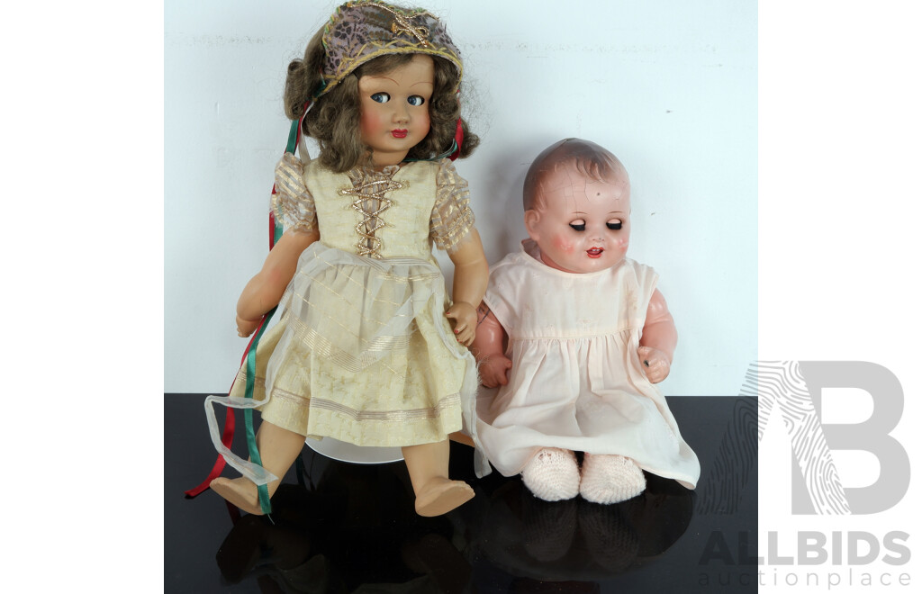 Two Vintage Girl Dolls Includes Australian Made Verna Doll