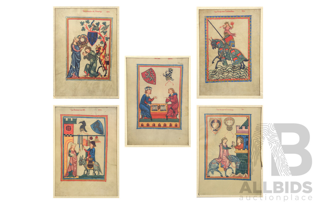 Five Codex Mannesse Offset Prints - Lot 1513140 | ALLBIDS