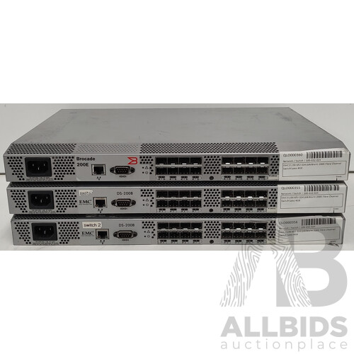 EMC (100-652-024) Silkworm 200E 16-Port Fibre Channel Switch - Lot of Three