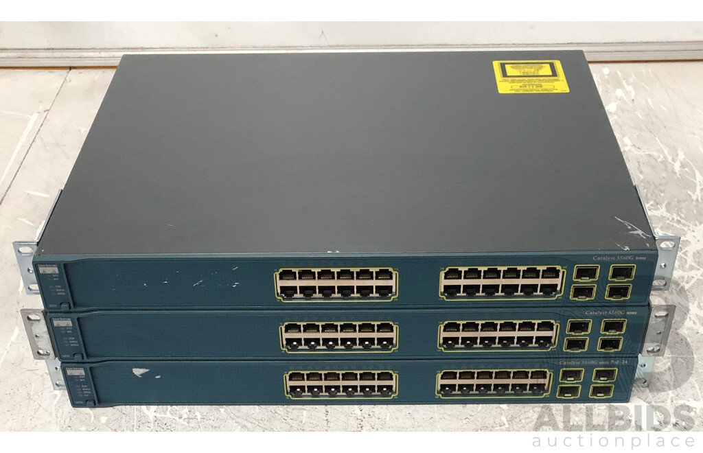 Cisco Catalyst 3560G Series Ethernet Switches - Lot of Three