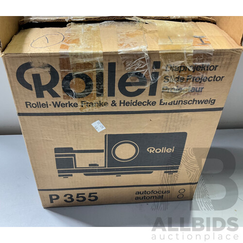 Rollei P355 Automat 35mm Film Slide Projector & Cord Remote in Original Box