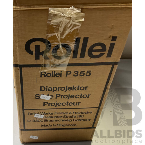 Rollei P355 Automat 35mm Film Slide Projector & Cord Remote in Original Box