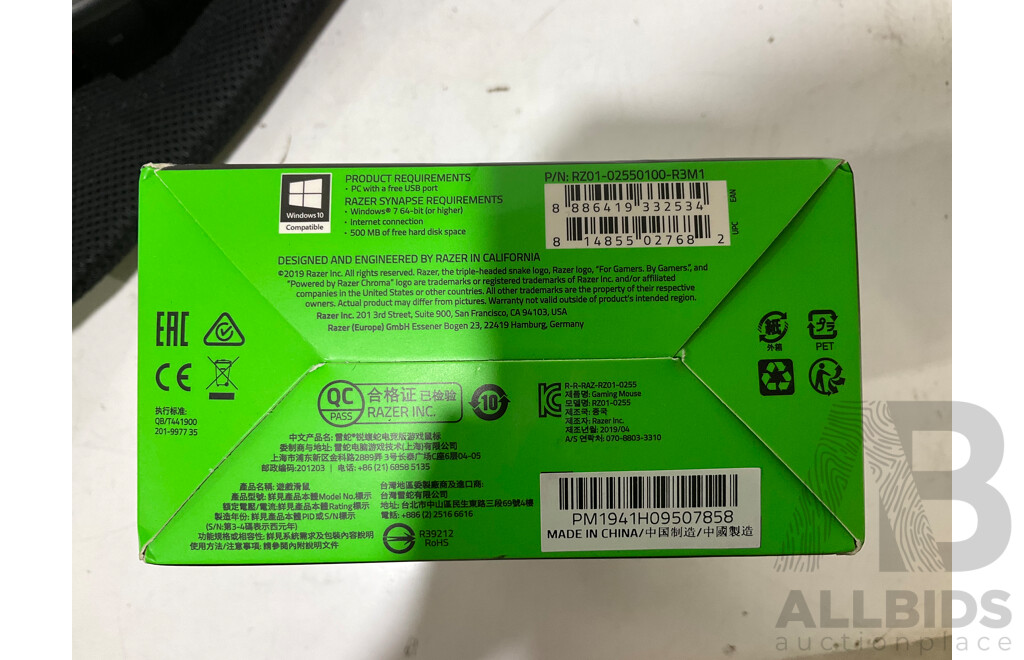 RAZOR VIPER AMBIDEXTROUS WIRED GAMING MOUSE RZ01 and KOGAN 7.1 Gaming Headphones - Lot of 2- Estimated ORP $149.99