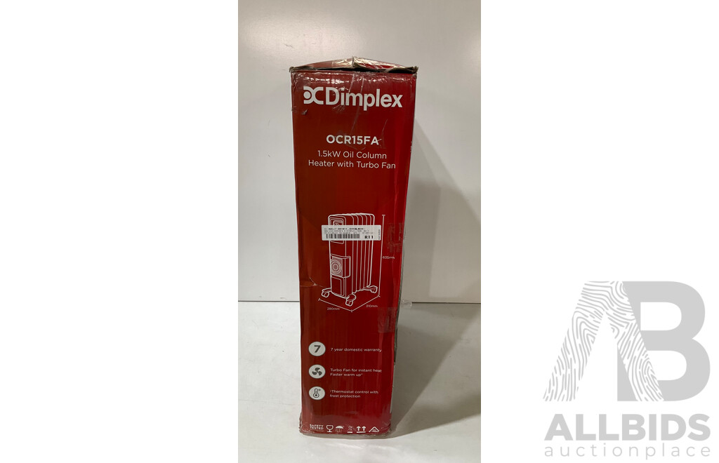 DIMPLEX (OCR15FA) 15kW Oil Column Heater With Turbo Fan - ORP $159.99