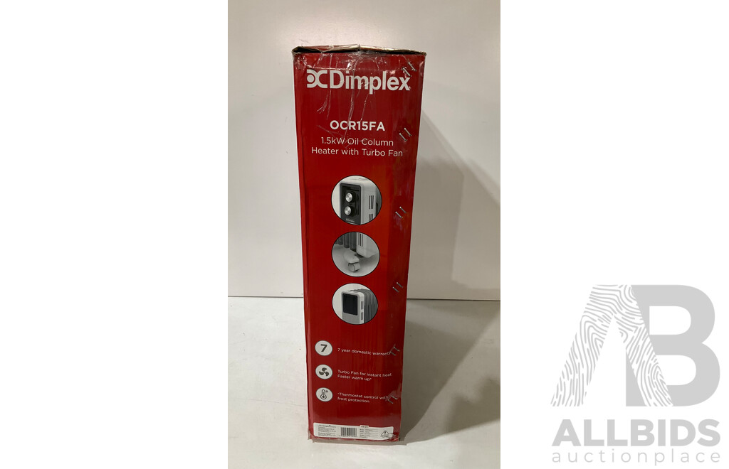 DIMPLEX (OCR15FA) 15kW Oil Column Heater With Turbo Fan - ORP $159.99