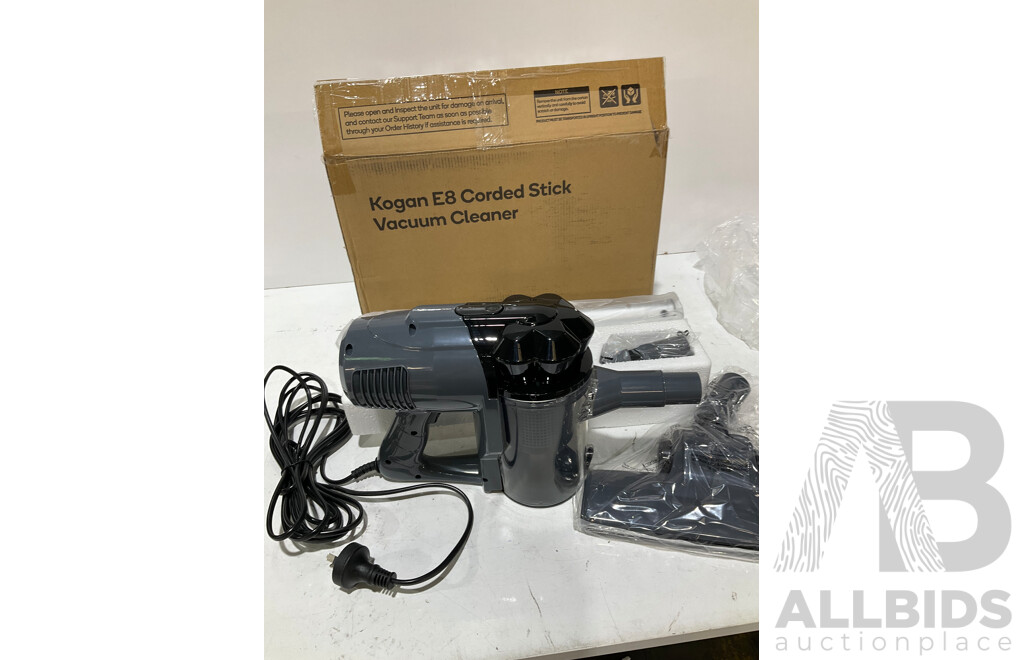 KOGAN Steam Mop and E8 Corded Stick Vacuum Cleaner - Lot of 2 - Estimated ORP $199.99