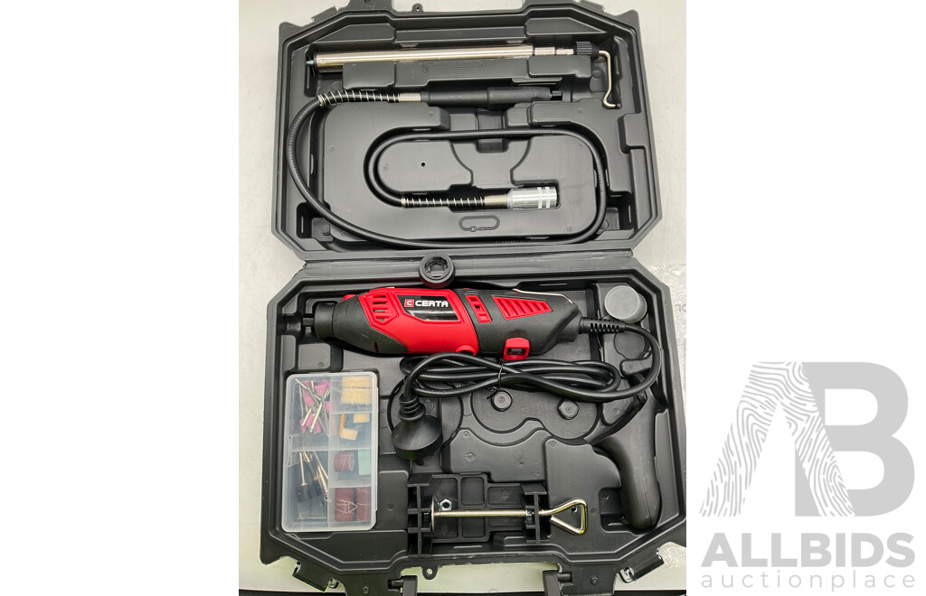 KOGAN Solar Powered Motion Sensor LED Flood Light & CERTA 170W Rotary Tool - Lof of 2 - ORP $599.00