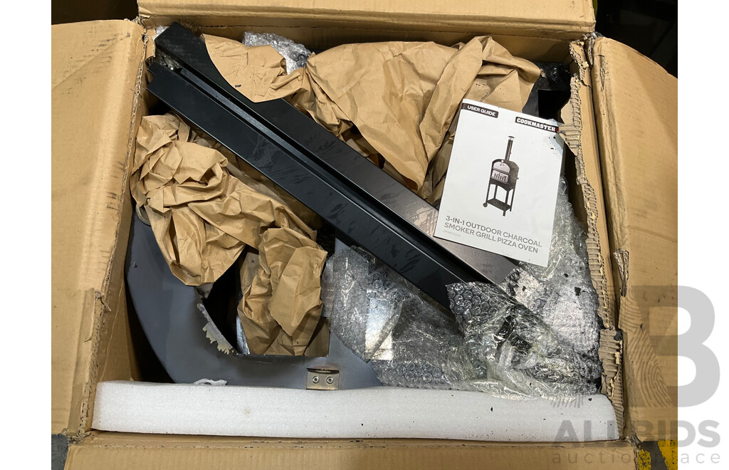 COOKMASTER 3 in 1 Outdoor Charcoal Smoker, Grill, Pizza Oven - Approximate ORP $150