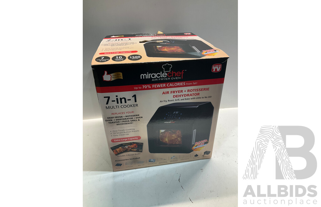 MIRACLE CHEF 1500W 10L Air Fryer Oven Deluxe 7in Multi Cooker - Estimated ORP $199