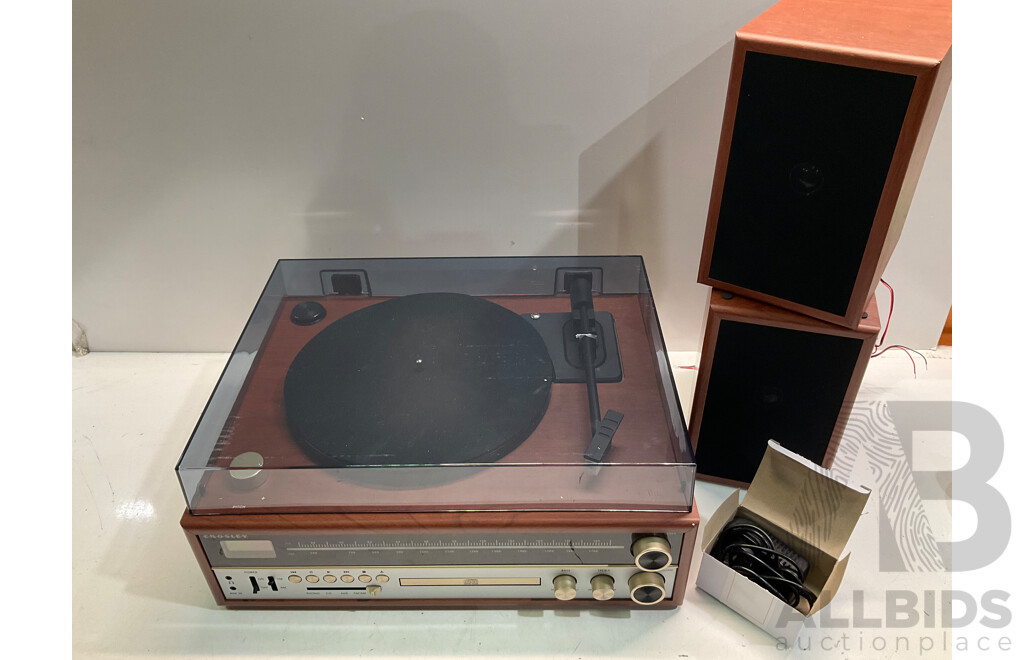 CROSLEY Vinyl Record Player 1975T Turntable Entertainment System - Estimated ORP $389.90