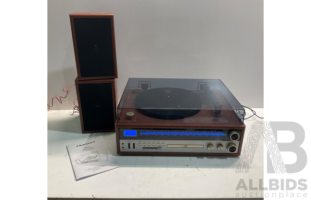 CROSLEY Vinyl Record Player 1975T Turntable Entertainment System (CR638A) - Estimated ORP $389.90