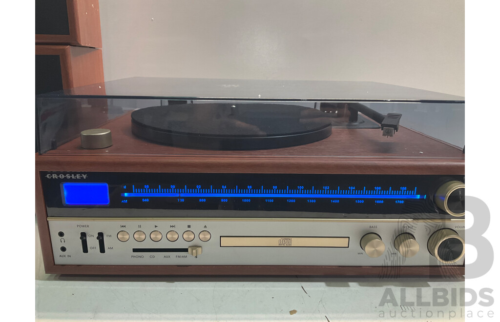 CROSLEY Vinyl Record Player 1975T Turntable Entertainment System (CR638A) - Estimated ORP $389.90