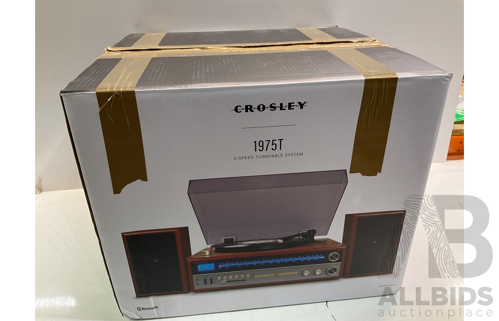 CROSLEY Vinyl Record Player 1975T Turntable Entertainment System (CR638A) - Estimated ORP $389.90