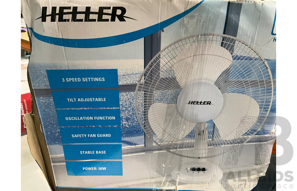 DIMPLEX Dreameasy Electric Blanket (Queen Size) & HELLER 40cm Deskfan - Lot of 2 - Estimated Total Total ORP $149.00