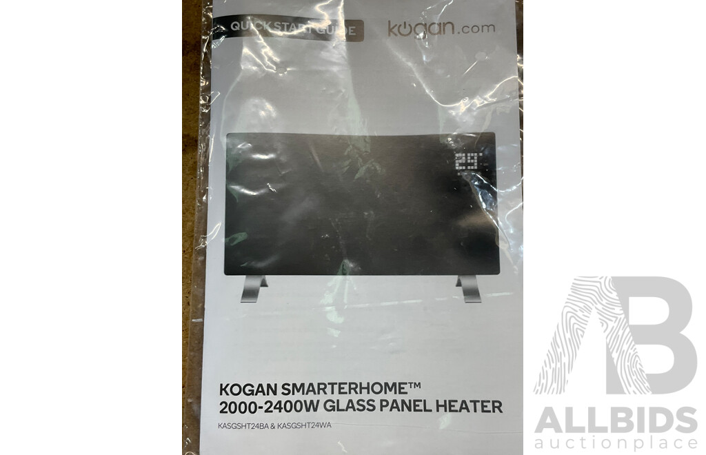 KOGAN SmarterHome Glass Panel Heater 2400w Black - Total ORP $299.99