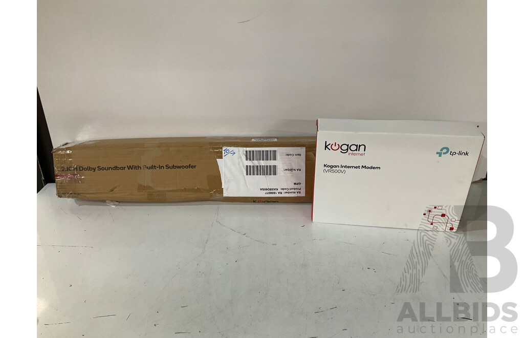 KOGAN 2.1Ch 80W Dolby Soundbar With Built-in Subwoofer & KOGAN (KMVR500V) Internet Wireless Modem & Router - ORP $219.99