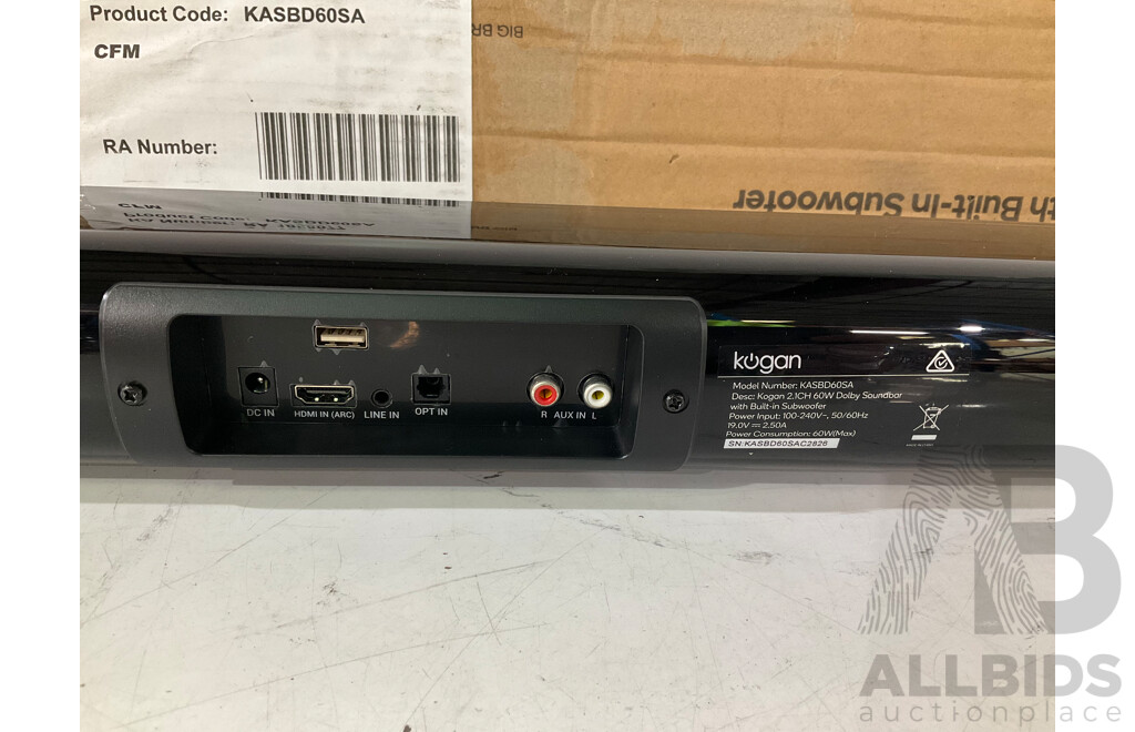 KOGAN 2.1Ch 80W Dolby Soundbar With Built-in Subwoofer & KOGAN (KMVR500V) Internet Wireless Modem & Router - ORP $219.99