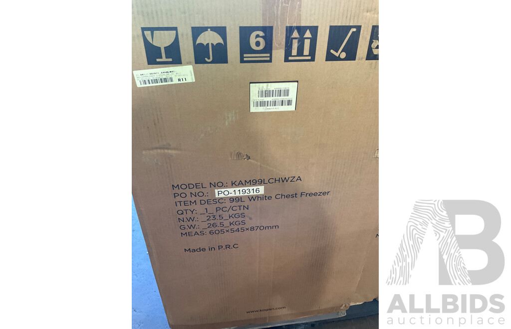 KOGAN 99L Chest Freezer (White) - ORP $249.00